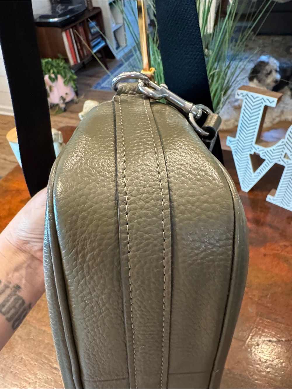 Coach Dempsey Pebbled Leather Camera Bag in Olive - Picture 4 of 13